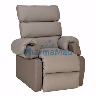 Image de COCOON1 Fauteuil releveur simili taupe 1 moteur L50-P45/55